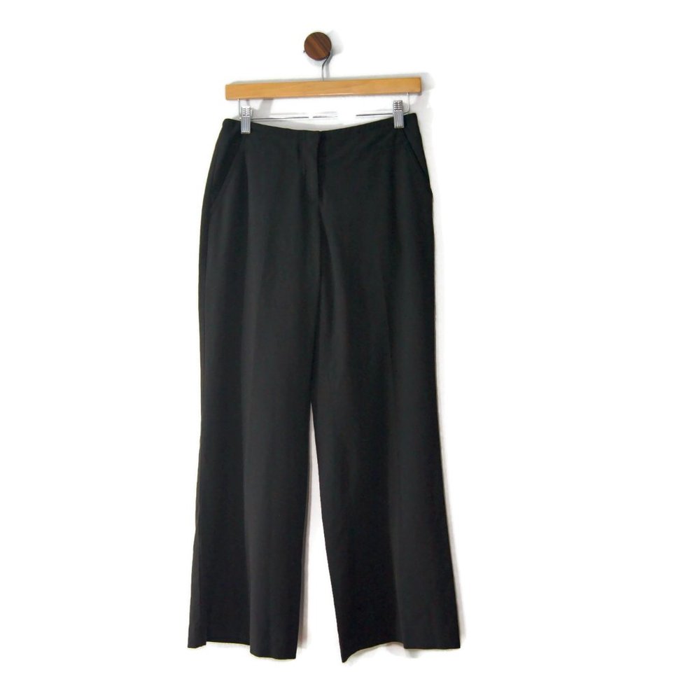 J. Jill Dress Pants Stretch 4P Petite Women's Career Work Black Wide Leg